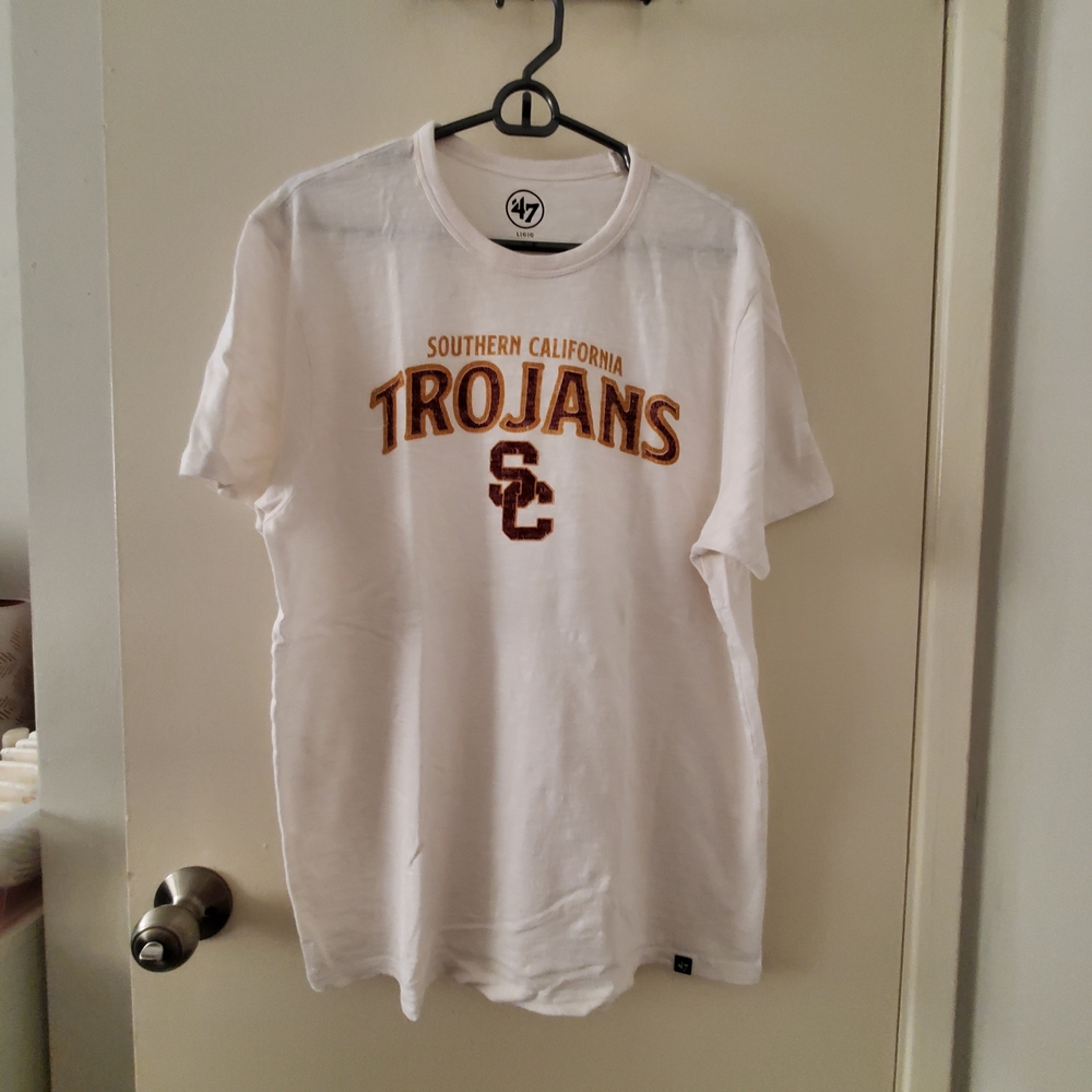 47 Brand White and Maroon Trojans Men's Tee
